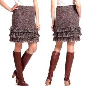 Anthropologie Sparrow Wool Knit Fringe Skirt